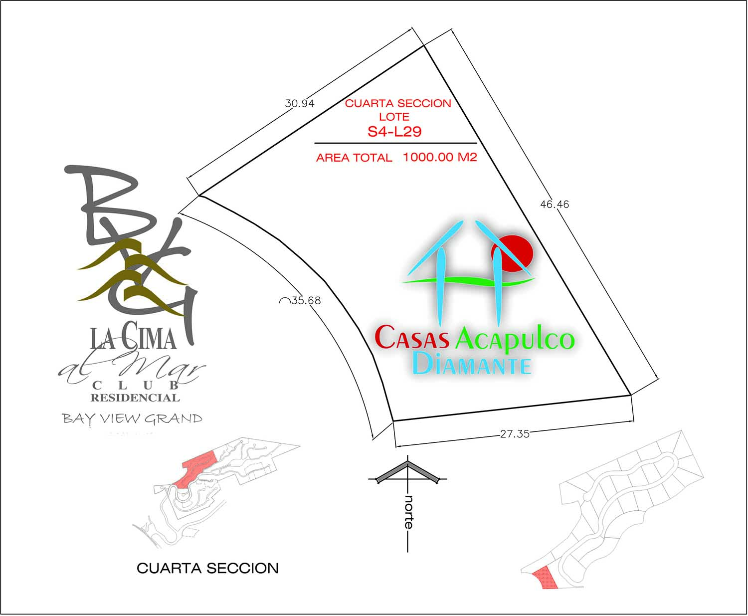Terreno La Cima S4 L29 - Plano 1 Terreno La Cima S4 L29 - Plano 1